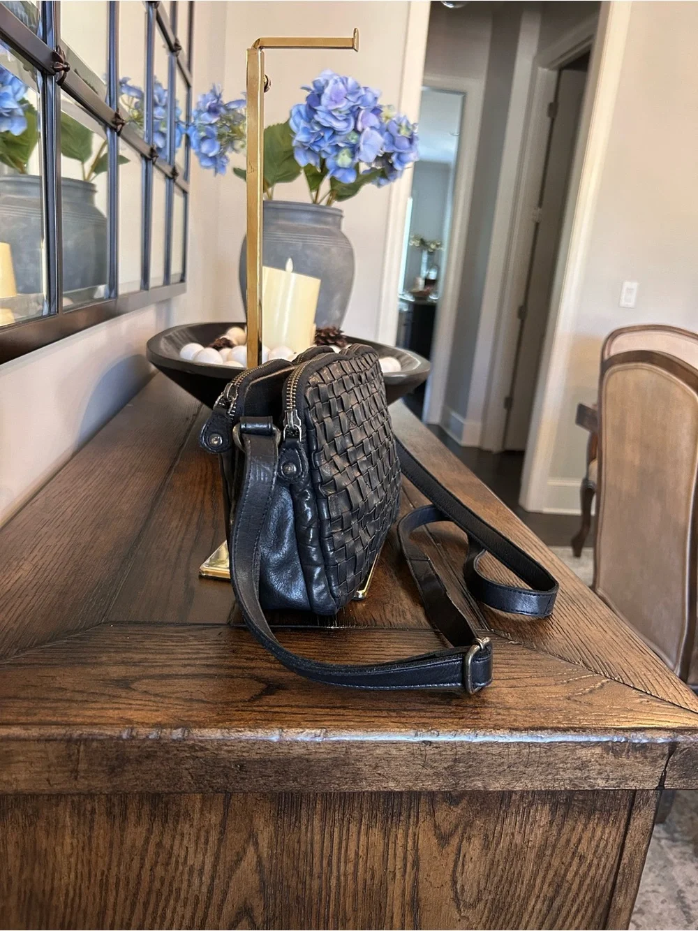 Ashwood Vintage Woven Leather Crossbody Bag
